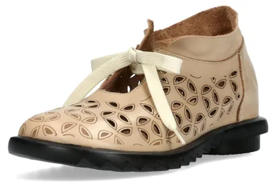 Produktbild von Laura Vita Damen Schnürschuh Leder Derby Schlüsselloch-Ausschnitt Cyrielle 30, Größe:39 EU, Farbe:Beige