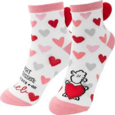 Produktbild von Sheepworld - 48519 - Damen Socken mit Herzen Motiv Hab Dich lieb, Größe 36-40, 1 Paar