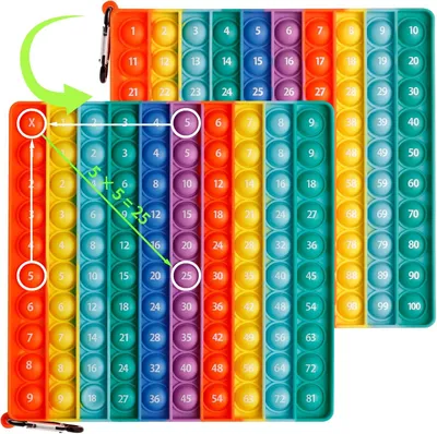 Productafbeelding van 2-in-1 minraum poppit XXL fidget it toys - 100 cijfers - Push bubble pop speelgoed - Stressvermindering