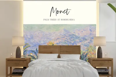 Obrázek produktu pro MuchoWow® Fototapety do obývacího pokoje nebo ložnice tapety vinylové motivy tapety Obraz - Palmy v Bordigherě - Monet 240x240cm