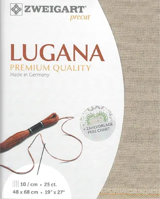 Immagine prodotto di Tessuto da ricamo LUGANA Zweigart Precut 25 ct. 3835 colore 779 grigio beige, tessuto per ricamo 48x68 cm