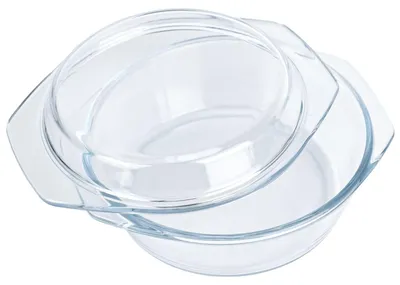 Obrázok produktu pre Malá zapekacia miska s pokrievkou – 0,65 l – okrúhla, sklenená – vhodná do mikrovlnnej rúry a do rúry