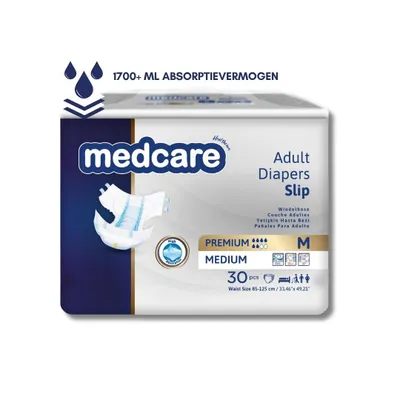 Obrázek produktu pro Medcare Premium inkontinenční pleny - velikost M - 30 kusů - vysoká savost a pohodlí - Unisex