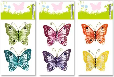 Produktbild von 2er Clips Schmetterling mit Glitter 8x6cm Nylon 3-