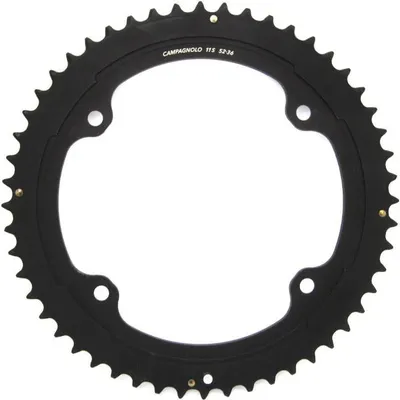 Image de Pédalier Campagnolo Potenza, couleur noire, 53 dents, compatible avec un pédalier de 36 dents.