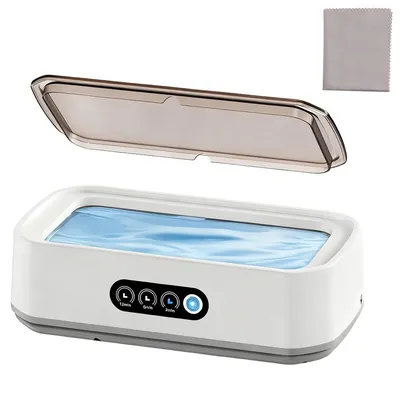 Produktbild von Ultraschallreiniger, Hochfrequenz Ultraschallreinigungsgerät für Schmuck, Brille, Make-up-Pinseln, 49000HZ Tragbarer Ultraschallreiniger, Weiß