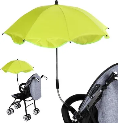 Produktbild von Kinderwagen-Sonnenschirm grün klappbar für Babys