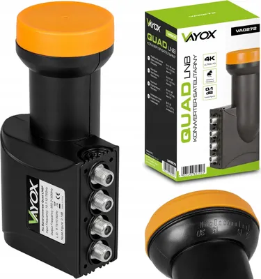 Zdjęcie produktu dla Vayox Konwerter Satelitarny Quad VA0272 | Full HD | 4K | Wodoodporny