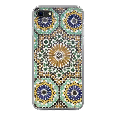 Produktbild von MuchoWow® Handyhülle Schutzhülle Hülle für iPhone 8 Eine Nahaufnahme eines marokkanischen Mosaiks Silikon Softcase Handy Hülle - Schutzhaube