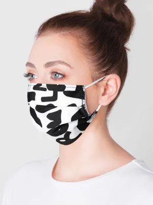 Obrázek produktu pro Ombre Clothing Bavlněná rouška černo-bílá velikost