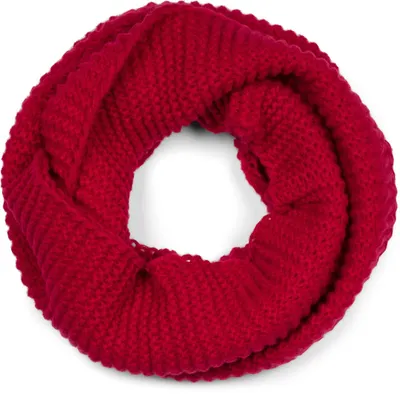 Produktbild von styleBREAKER Uni Strick Loop Schal Einfarbig mit Wellenmuster, warmer Winter Strickschal, Schlauchschal 01018169