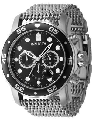 Obrázek produktu pro Invicta Pro Diver 47236 Pánské Hodinky - Quartz Hnutí - Nerezová Ocel s Černým Ciferníkem - 48 mm