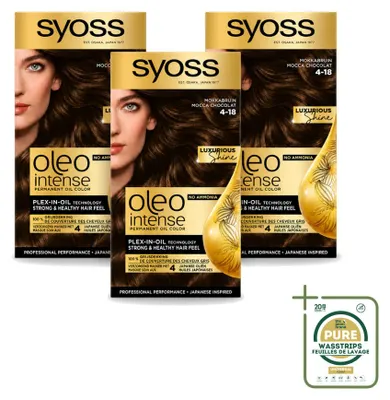 Immagine prodotto di 3 confezioni di SYOSS Oleo Intense, colorazione permanente per capelli - Tonalità: Moka - Confezione risparmio - 3 pezzi