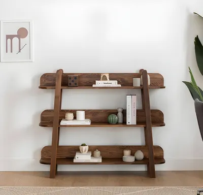 Produktbild von Modernes Dunkelbraunes Bücherregal Designer Regale Holz Ablagenregale