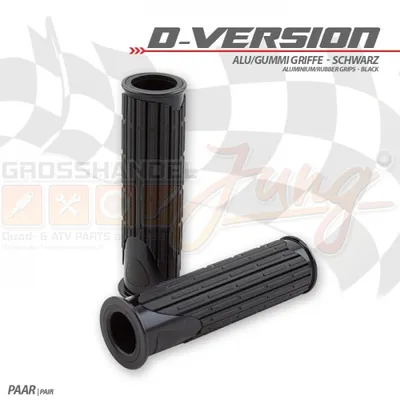 Immagine prodotto di Manopole in alluminio/gomma versione D nero 22mm