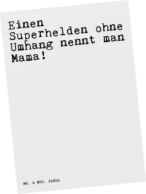 Produktbild von Mr. & Mrs. Panda Postkarte Einen Superhelden ohne Umhang... - Weiß - Geschenk, Geschenk Mama, Spruch, Dankeskarte, Spruch Sprüche Weisheiten Zitate Lustig Weisheit Worte