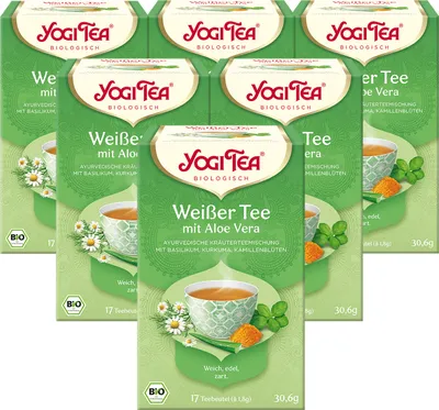 Produktbild von 6xYOGI TEA Weißer Tee Aloe Vera | 6 x 30,6g