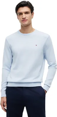 Zdjęcie produktu dla Sweter męski Tommy Hilfiger Essential Bawełna, okrągły dekolt, kolor niebieski