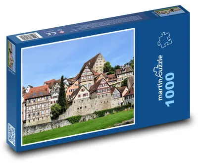 Produktbild von Puzzle 1000 Historische Stadt mit Fachwerkhäusern - martinpuzzle