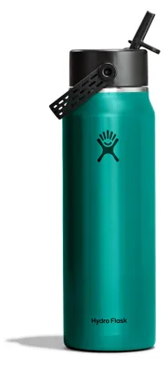 Image de Hydro Flask - Bouteille de 946 ml, légère, avec bouchon flexible et paille, couleur vert émeraude