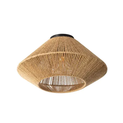 Productafbeelding van Hanglamp van natuurlijk jute, Ø 430 x 220 mm, handgemaakte pendellamp in boheemse stijl