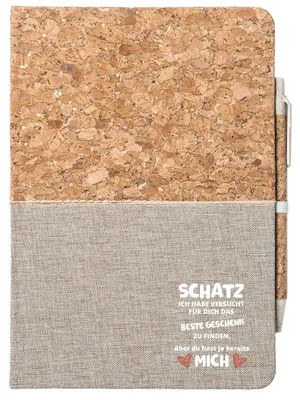 Produktbild von Huuraa Notizbuch A5 Schatz versucht das beste Geschenk zu finden. Aber du hast mich. 80 Blatt inkl. Kugelschreiber Tagebuch Geschenkidee