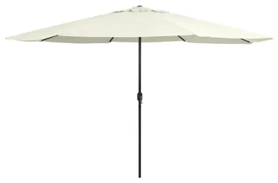 Obrázek produktu pro Slunečník o výšce 390 cm s klikou, ochrana proti UV záření, zahradní slunečník, terasový slunečník, kovová konstrukce, barva: béžová