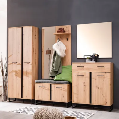 Produktbild von Homestyle4u Garderobe Flurgarderobe Flurmöbel Set Garderobenschrank