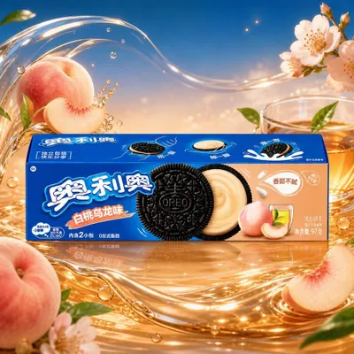 Immagine prodotto di Biscotto Oreo Sandwich Pesca Bianca Oolong 97g (CINA)
