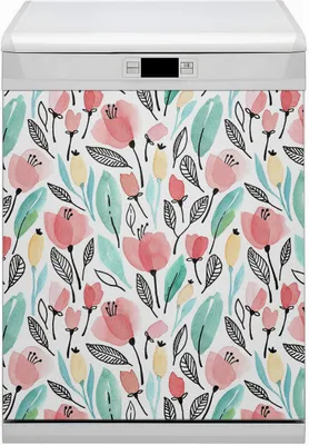 Produktbild von Abwaschbar 60x80 cm Geschirrspüle Magnetmatte Küche Dekorative  - Blumen rot
