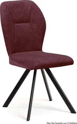 Produktbild von Esszimmerstuhl (8er-Set) Delta 51x92x60 Schwarz/Marsala