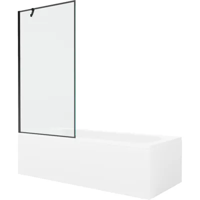 Obrázek produktu pro Mexen Vega obdélníková vana 160 x 70 cm s pláštěm 1-křídlovou zástěnou 90 cm, Černý vzor - 550116070X9509007070