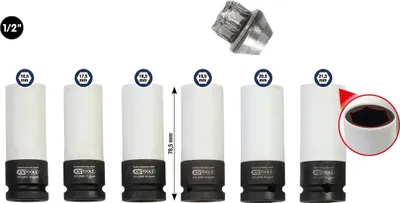 Produktbild von KS Tools 1/2 Spezial-Alu-Felgen Kraft-Stecknuss-Satz, 6-tlg