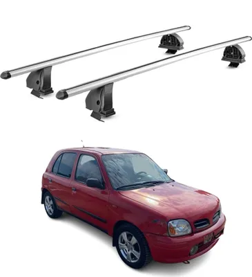 Image de Barres de toit transversales Alu pour Nissan Micra II 1992-2003 Gris 2Pcs