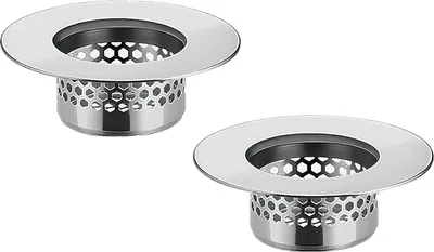 Immagine prodotto di Set di 2 filtri in acciaio inossidabile per lavandini - altezza 1,7 cm - tappi per lavandini - tappi per scarichi - tappi per scarichi per cucina e bagno - riutilizzabili