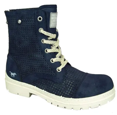 Produktbild von MUSTANG Damen Schnürstiefelette Combat Boots 1207-506, Größe:40 EU, Farbe:Blau