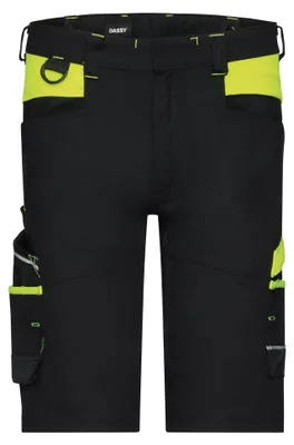 Productafbeelding van DASSY® Manilla stretch werkbroek, 4-weg stretch, Cordura®, Logix zwart/neon geel, model 53