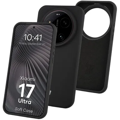 Produktbild von Silikon Handyhülle für Xiaomi 17 Ultra, Bizon Soft Case, Schwarz