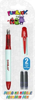Immagine prodotto di Penna a cartuccia rosso menta + 2 cartucce Fun&Joy