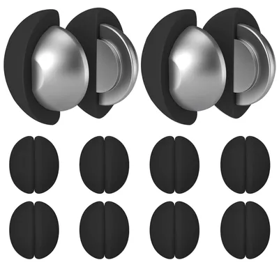 Produktbild von Duschvorhanggewichte, Edelstahl, Duschvorhangmagnete mit Silikonbeschichtung gegen Wegwehen im Wind, 10 Paar, schwarz