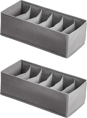 Produktbild von Famanu Ladeorganizer für BHs und Unterwäsche - Set von 2, faltbare Aufbewahrungsboxen, grau