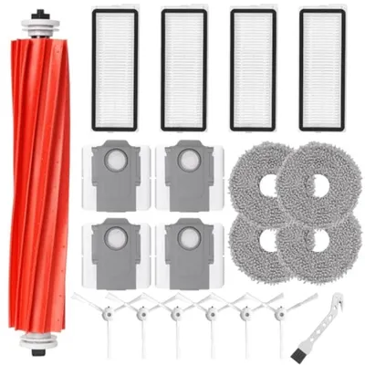 Productafbeelding van PromoHome® Accessoire set voor Roborock Qrevo S / Qrevo Pro / Qrevo MaxV / Qrevo Plus - 20-delige vervangingsset - 1 hoofdborstel, 4 HEPA-filters, 4