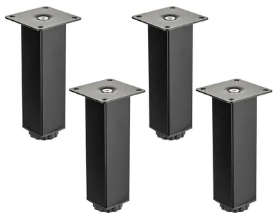 Produktbild von SOTECH Möbelfuß ZULU 38 x 38 mm – Höhe 150 mm, schwarz matt (4er Set)