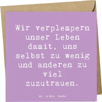 Produktbild von Mr. & Mrs. Panda Klappkarte Spruch Leichtigkeit und Vertrauen - Lavendeltraum - Geschenk, Gefühl, Glückwunschkarte, anlasskarte, Grußkarte, Motivation, Zuversicht, Zitat