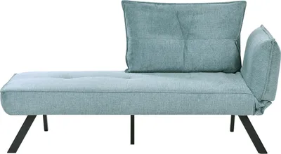 Produktbild von BELIANI Chaiselongue Hellblau Stoff Rechtsseitig mit Schlaffunktion Verstellbare Rückenlehne Wasserabweisend für Gästezimmer Wohnzimmer Récamiere