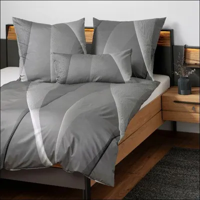 Produktbild von Janine Interlock Feinjersey Bettwäsche Carmen S in 135x200 + 80x80 cm 55115-08 grau taupe