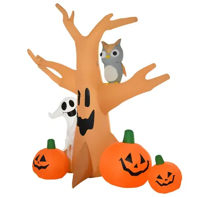 Produktbild von Halloween Aufblasbares Spukgespenst Luftfigur Aufleuchtend Deko 120/ 240 cm (Aufblasbarer Spukbaum)