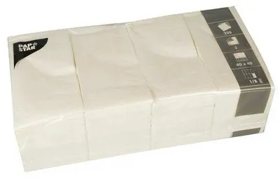 Produktbild von Papstar Servietten, 3-lagig 1/8-Falz 40 cm x 40 cm weiß, 4 x 250 Stück