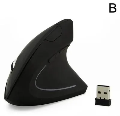 Image de Clavier optique USB sans fil noir, ergonomique et à disposition verticale, pour ordinateurs portables.