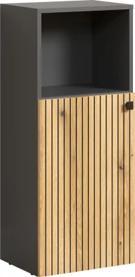 Produktbild von trendteam Bad Standschrank Pure Bliss Evoke Eiche/Anthrazit Melamin B/H/T ca. 40/95/31 cm